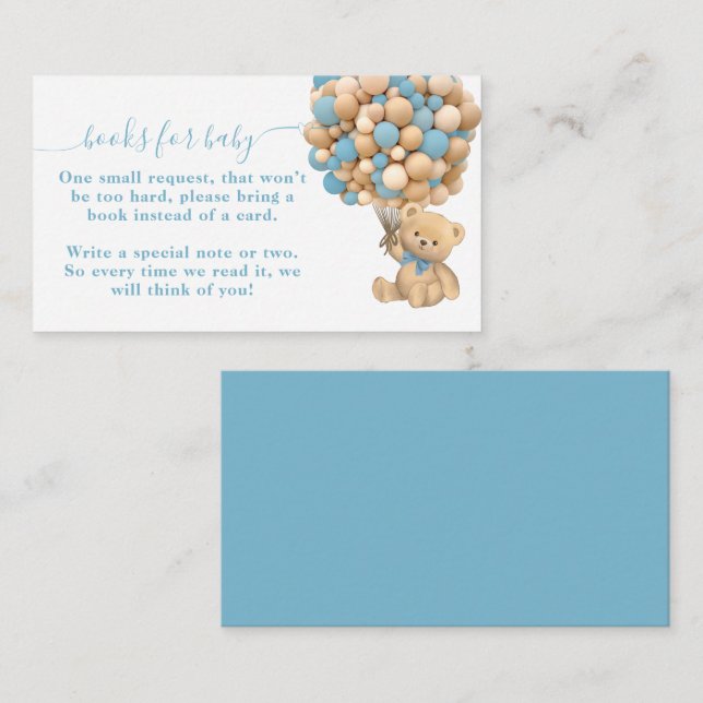 Tarjeta De Recepción Bearly Wait Boho Balloon Neutral Baby Shower Book (Anverso / Reverso)
