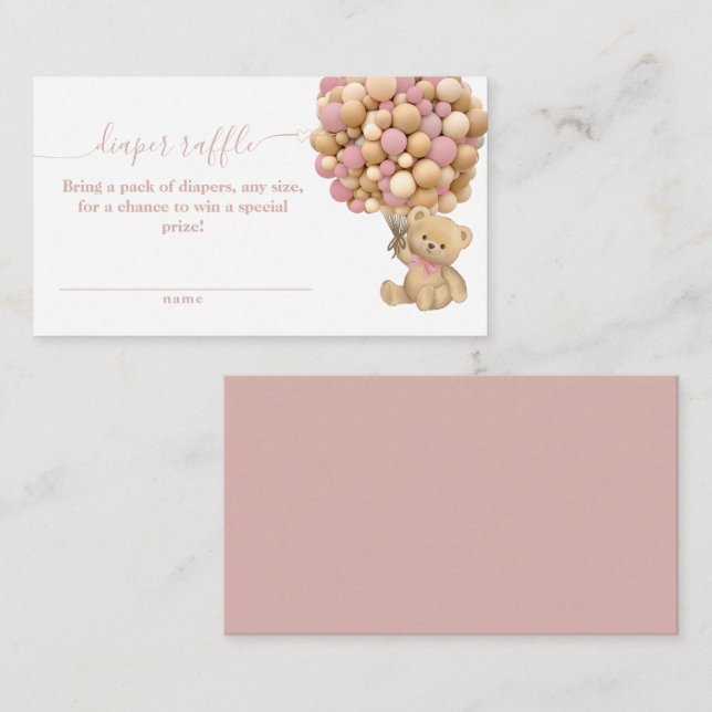 Tarjeta De Recepción Bearly Wait Boho Balloon Neutral Baby Shower Diape (Anverso / Reverso)