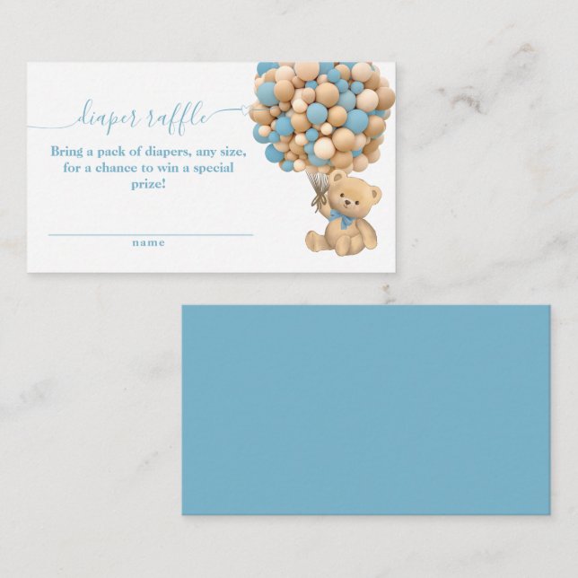 Tarjeta De Recepción Bearly Wait Boho Balloon Neutral Baby Shower Diape (Anverso / Reverso)