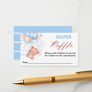 Tarjeta De Recepción Bearly Wait Bue Teddy Bear Diaper Raffle