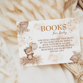 Tarjeta De Recepción Bearly Wait Cute Bear Floral Boys Para Bebé