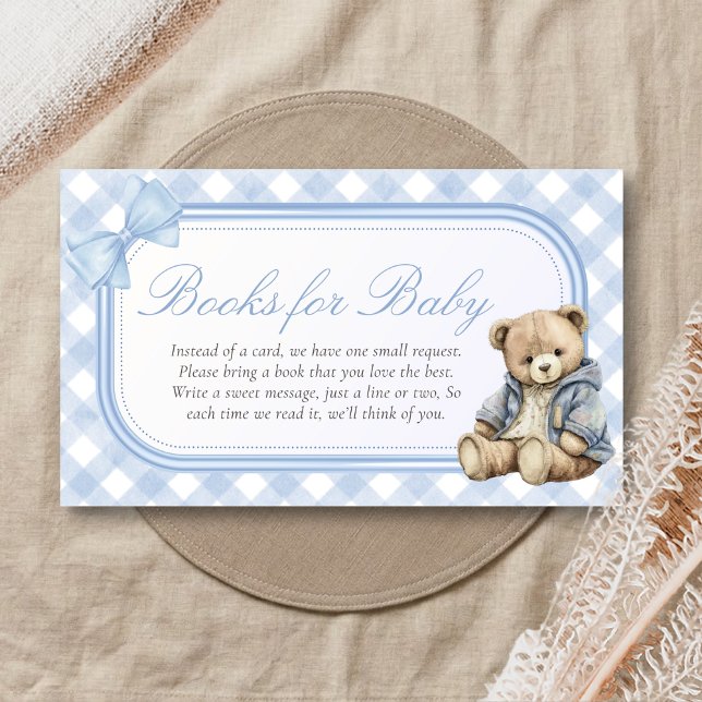 Tarjeta De Recepción Bearly Wait Elegant Bear Shower Books for Baby (Blue Bear Baby Shower Books for Baby)