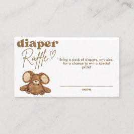 Tarjeta De Recepción Bearly Wait Moderno Baby Shower Diaper Raffle
