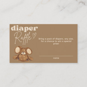 Tarjeta De Recepción Bearly Wait Moderno Baby Shower Diaper Raffle
