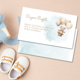 Tarjeta De Recepción Bearly Wait Neutral Baby Shower Diaper Raffle