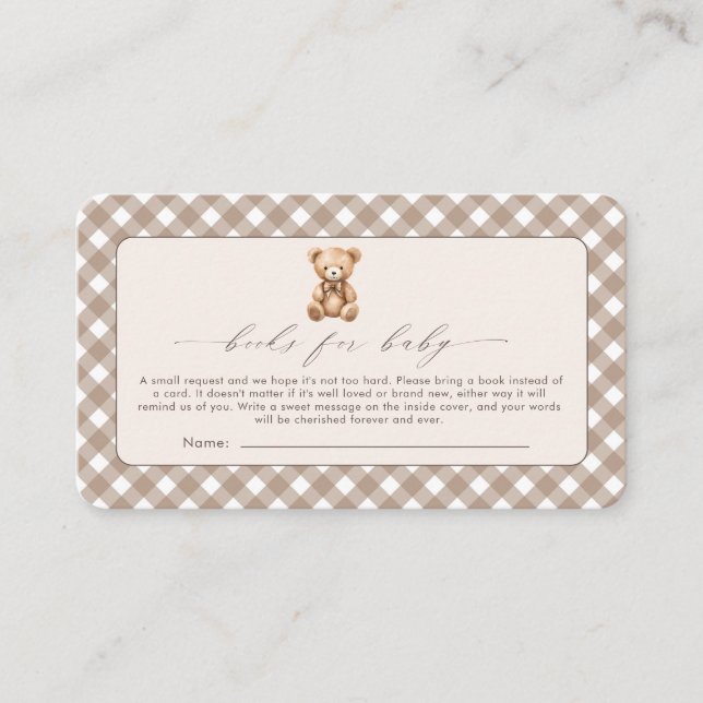Tarjeta De Recepción Bearly Wait Neutral Simple Baby Shower (Anverso)