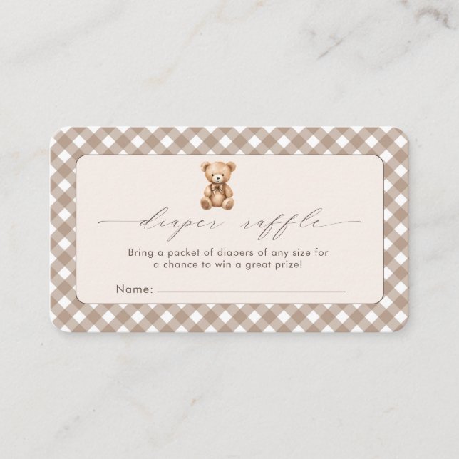 Tarjeta De Recepción Bearly Wait Neutral Simple Baby Shower (Anverso)