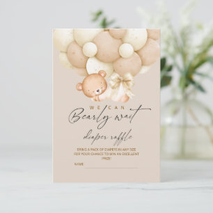 Tarjeta De Recepción Bearly Wait Pañal Rifa Baby Shower   