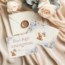 Tarjeta De Recepción Bearly Wait Teddy Bear Baby Shower Diaper Raffle