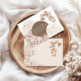 Tarjeta De Recepción Bearly Wait Teddy Bear Neutral Books for Baby