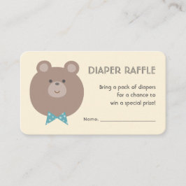 Tarjeta De Recepción Beary Cute Boy Baby Shower Diaper Raffle Ticket