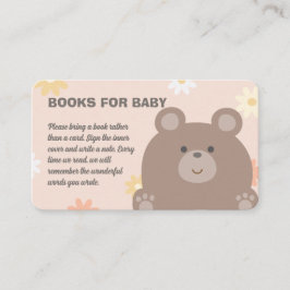 Tarjeta De Recepción Beary Cute Pink Daisione Libros De Baby Shower Par