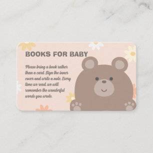 Tarjeta De Recepción Beary Cute Pink Daisione Libros De Baby Shower Par