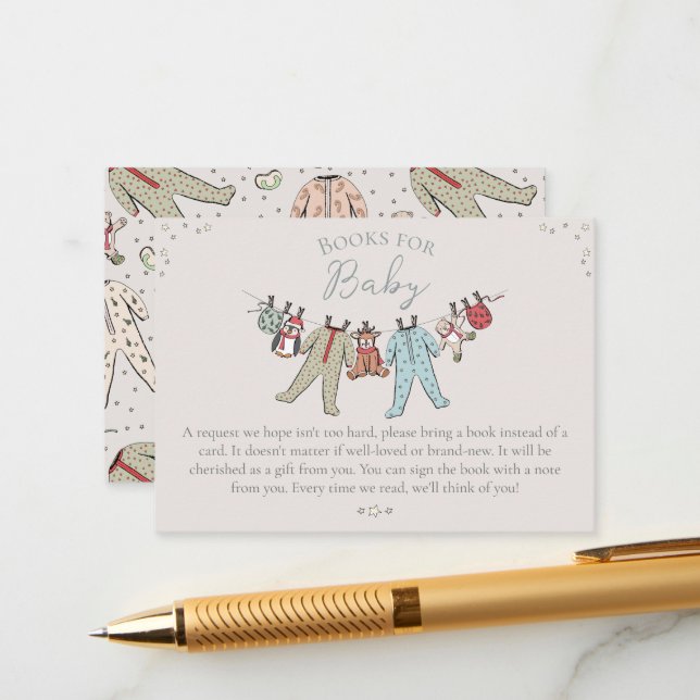 Tarjeta De Recepción Beba sus libros fríos al aire libre para la ducha  (Anverso/Reverso In Situ)