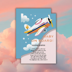 Tarjeta De Recepción Bebé a bordo del Baby Shower de avión moderno de a