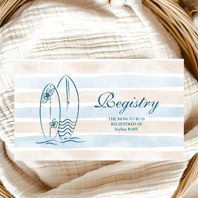 Tarjeta De Recepción Bebé a bordo del Baby Shower Registry (Subido por el creador)