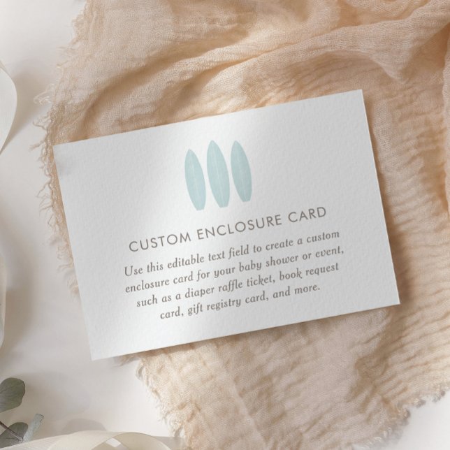 Tarjeta De Recepción Bebé a bordo Personalizado Blue Surfboard (Subido por el creador)