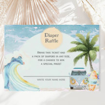 Bebé a bordo Retro Surfing Beach Baby Shower