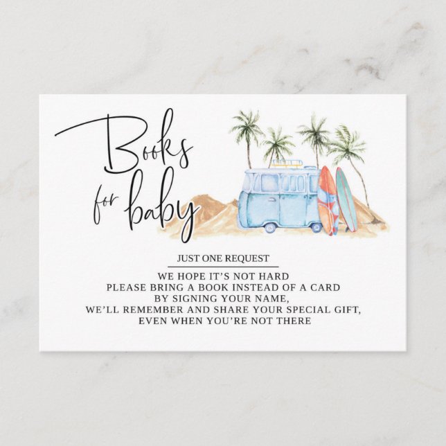 Tarjeta De Recepción Bebé a bordo, Summer Baby Shower, Baby Shower, (Anverso)