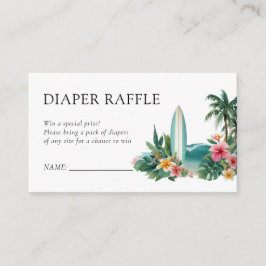Tarjeta De Recepción Bebé a bordo Surf Baby Shower Diaper Raffle