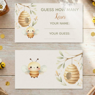 Tarjeta De Recepción Bebé Abeja Adivina Cuántos Besos Él o Ella