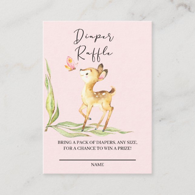 Tarjeta De Recepción Bebé Adorable Deer Diaper Ticket (Anverso)