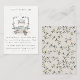 Tarjeta De Recepción Bebé Amarillo Cuto Libros De Fauna Hippo Para Baby