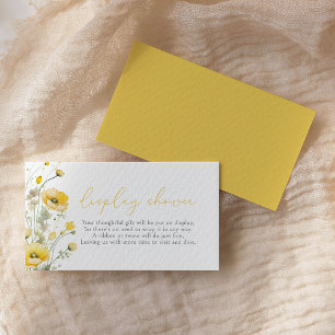 Tarjeta De Recepción Bebé Amarillo En Flor Silvestre De Bloom