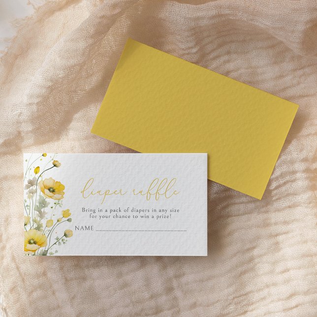 Tarjeta De Recepción Bebé amarillo en flor silvestre de sangre Raffle (Subido por el creador)