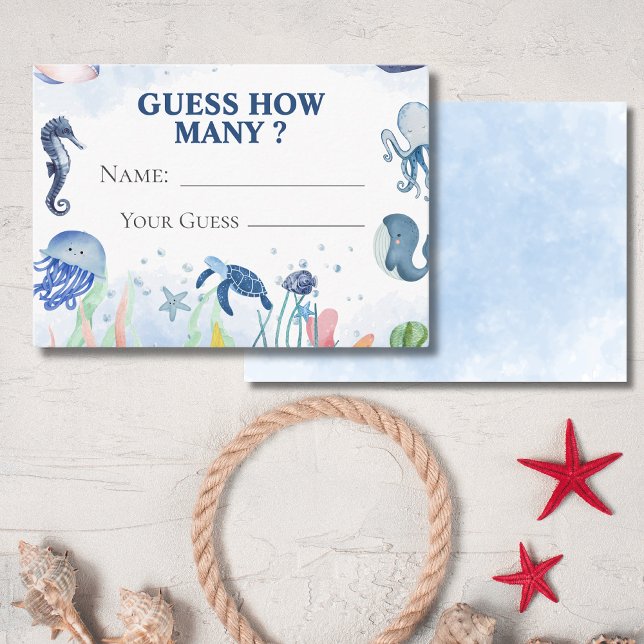 Tarjeta De Recepción bebé bajo el mar Adivina cuántas cartas de juego (Subido por el creador)