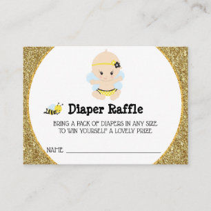 Tarjeta De Recepción *~* Bebé bebé Purpurina Diaper Raffle