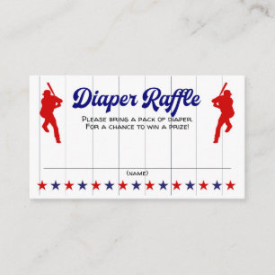 Tarjeta De Recepción Bebé, Béisbol, Billete De Raffle De Diaper