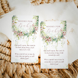 Tarjeta De Recepción Bebé Bloom Spring Pink Floral Baby Shower Books