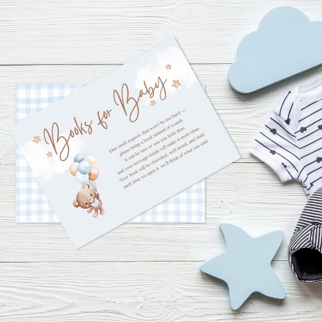 Tarjeta De Recepción Bebé Blue Teddy Bear Baby Shower Boys para bebé (Subido por el creador)