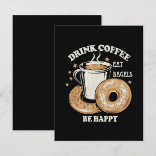 Tarjeta De Recepción Bebe Café Come Bagels Sé Feliz