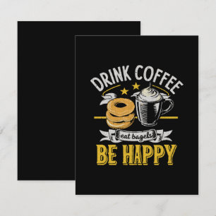 Tarjeta De Recepción Bebe Café Come Bagels Sé Feliz