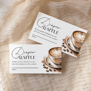 Tarjeta De Recepción Bebé Café Está Preparándose Fiesta de Bebé Rifa de