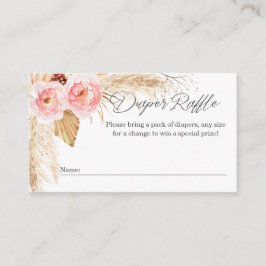 Tarjeta De Recepción Bebé Chica Ducha Boho Floral Diaper Tasa Raffle