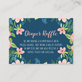 Tarjeta De Recepción Bebé Chica Ducha Diaper Raffle Boho Floral Moderno