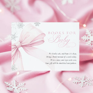 Tarjeta De Recepción Bebé con Lazo Rosa Baby Es Frío Afuera Libros para