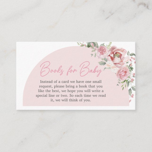 Tarjeta De Recepción Bebé de arco floral en libros de sangre para bebé (Anverso)