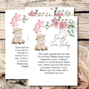 Tarjeta De Recepción Bebé de ducha dulce cordero rosado rosas