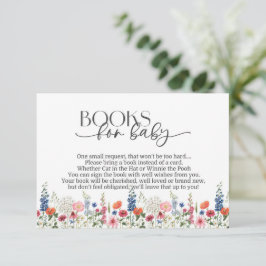 Tarjeta De Recepción Bebé de flores silvestres en un libro de Baby Show