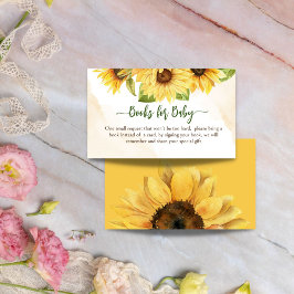 Tarjeta De Recepción Bebé de girasoles en flor solicitud de un libro de
