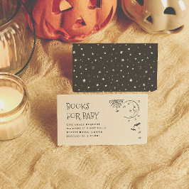 Tarjeta De Recepción Bebé de Halloween Vintage está preparando libros p