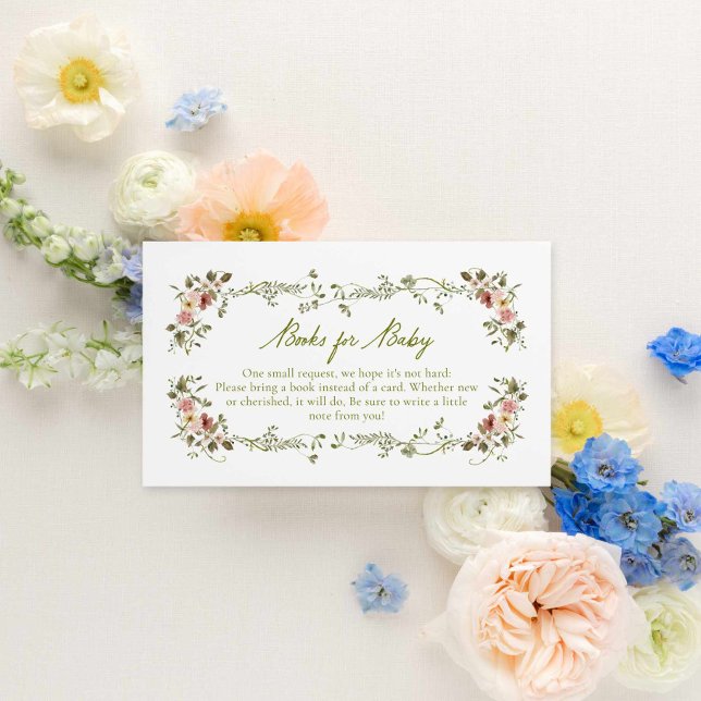 Tarjeta De Recepción Bebé de jardín en libros de sangre para bebé (Books for Baby Garden Baby shower Card
)