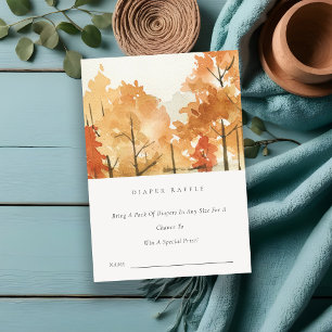 Tarjeta De Recepción Bebé de Ráfaga de Pañales de Árboles de Otoño de N
