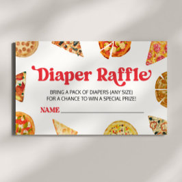 Tarjeta De Recepción ¡Bebé de rebanada! Pizza Baby Shower Diaper Raffle