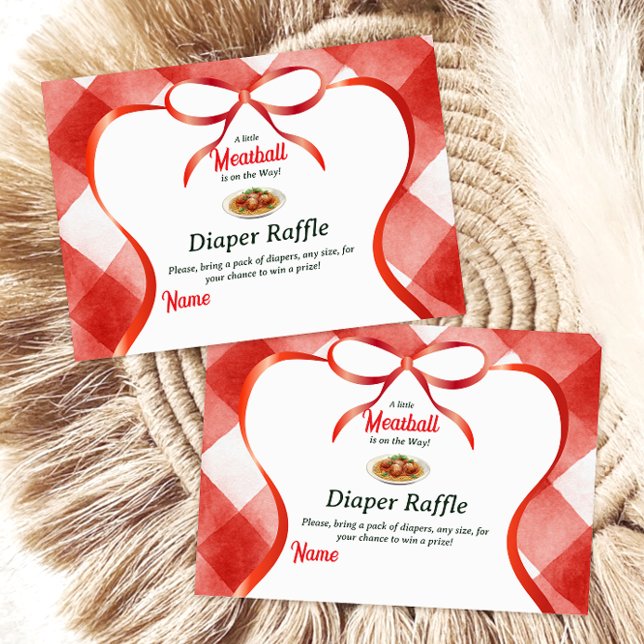 Tarjeta De Recepción Bebé de Shower de Pañal de Albóndigas de Gingham R (Subido por el creador)