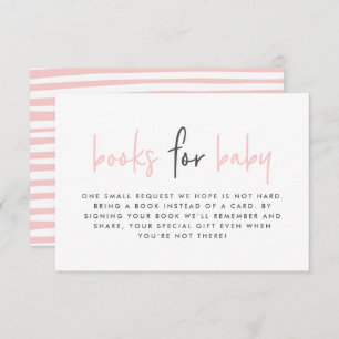 Tarjeta De Recepción Bebé ducha libros modernos rosas para bebé